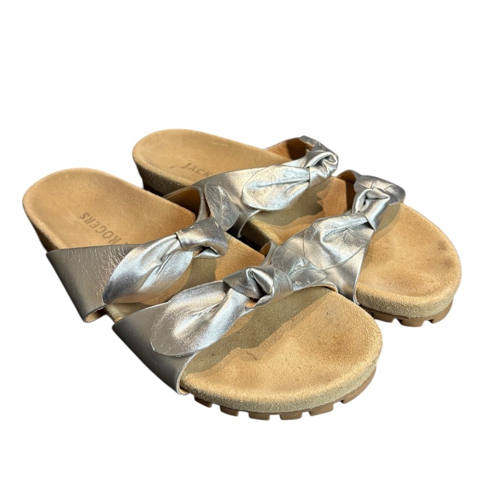 Jack Rogers Metallic Monica Double Knot Lug Comfort Platform Slide Sandals Sz 8 - Picture 2 of 9